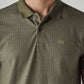 Men's Textured Olive Ribbed Polo T-shirt - 20 View