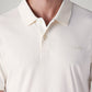 Men's Solid Off White Interlock Polo T shirt - Detail View