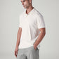 Men's Solid Off White Interlock Polo T shirt - Side View