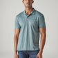Men's Solid Blue Interlock Polo T-shirt - Front View