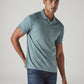Men's Solid Blue Interlock Polo T-shirt - Side View