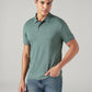 Men's Solid Sage Interlock Polo T-shirt - Styleshot View