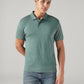 Men's Solid Sage Interlock Polo T-shirt - Front View