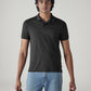 Men's Solid Black Interlock Polo T-Shirt - 20 View