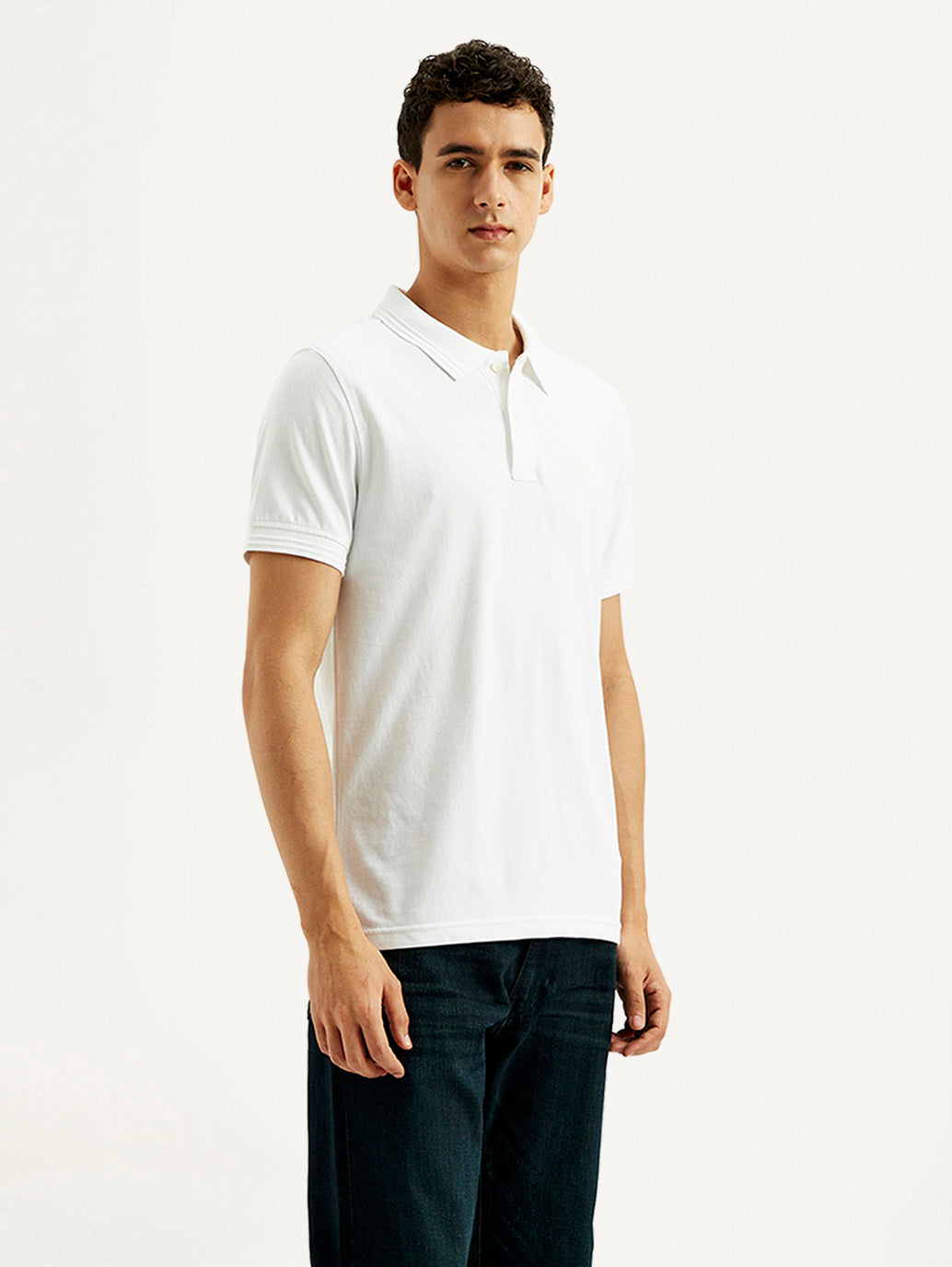 Men's Solid Slim Fit Polo T-shirt - Side View