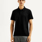 Men's Solid Slim Fit Polo T-shirt - Front View
