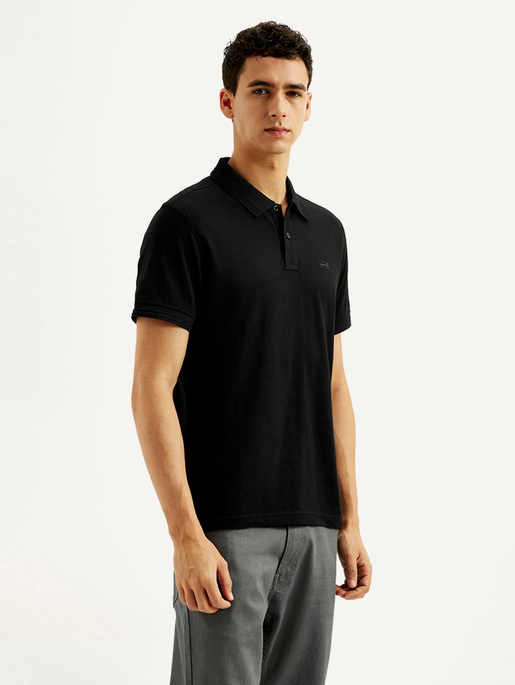 Men's Solid Slim Fit Polo T-shirt