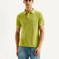 Men's Solid Slim Fit Polo T-shirt - Front View