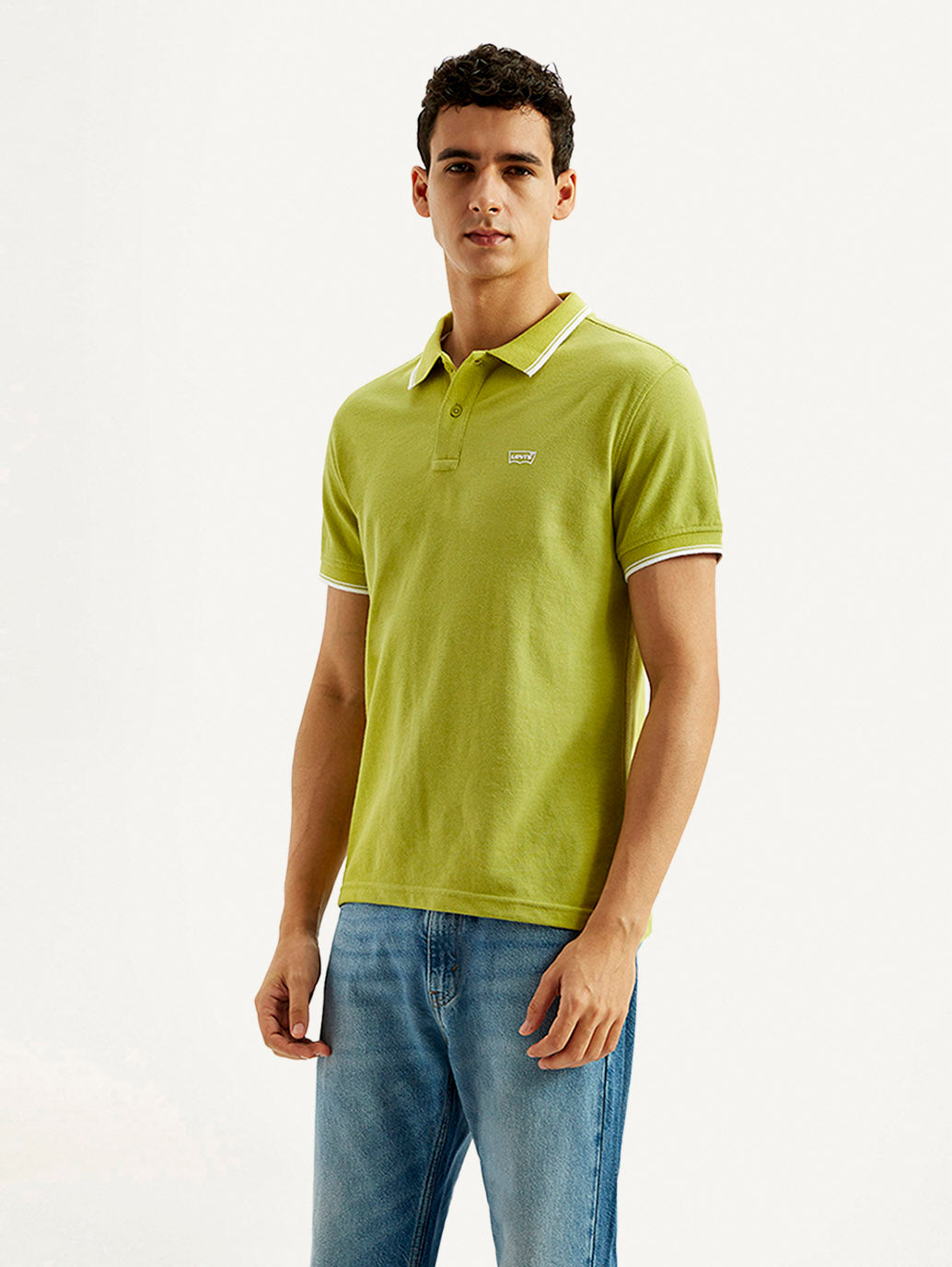 Men's Solid Slim Fit Polo T-shirt - Side View