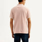 Men's Solid Slim Fit Polo T-shirt - Back View