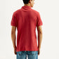 Men's Solid Overdyed Slim Fit Polo T-shirt - Back View