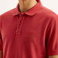 Men's Solid Overdyed Slim Fit Polo T-shirt - Detail View