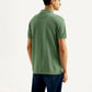 Men's Solid Overdyed Slim Fit Polo T-shirt - Back View