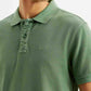 Men's Solid Overdyed Slim Fit Polo T-shirt - Detail View