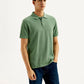 Men's Solid Overdyed Slim Fit Polo T-shirt - Side View