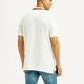 Men's Solid White Slim Fit Polo T-shirt - Back View
