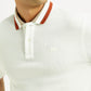 Men's Solid White Slim Fit Polo T-shirt - Detail View