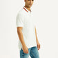 Men's Solid White Slim Fit Polo T-shirt - Side View