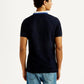 Men's Solid Black Slim Fit Polo T-shirt - Back View