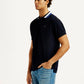 Men's Solid Black Slim Fit Polo T-shirt - Side View