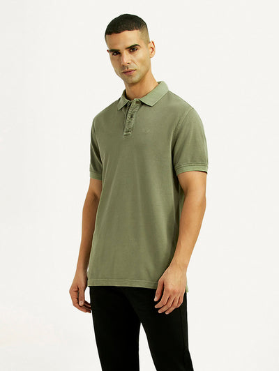 levi's Men's Solid Olive Slim Fit Polo T-shirt-picture-21
