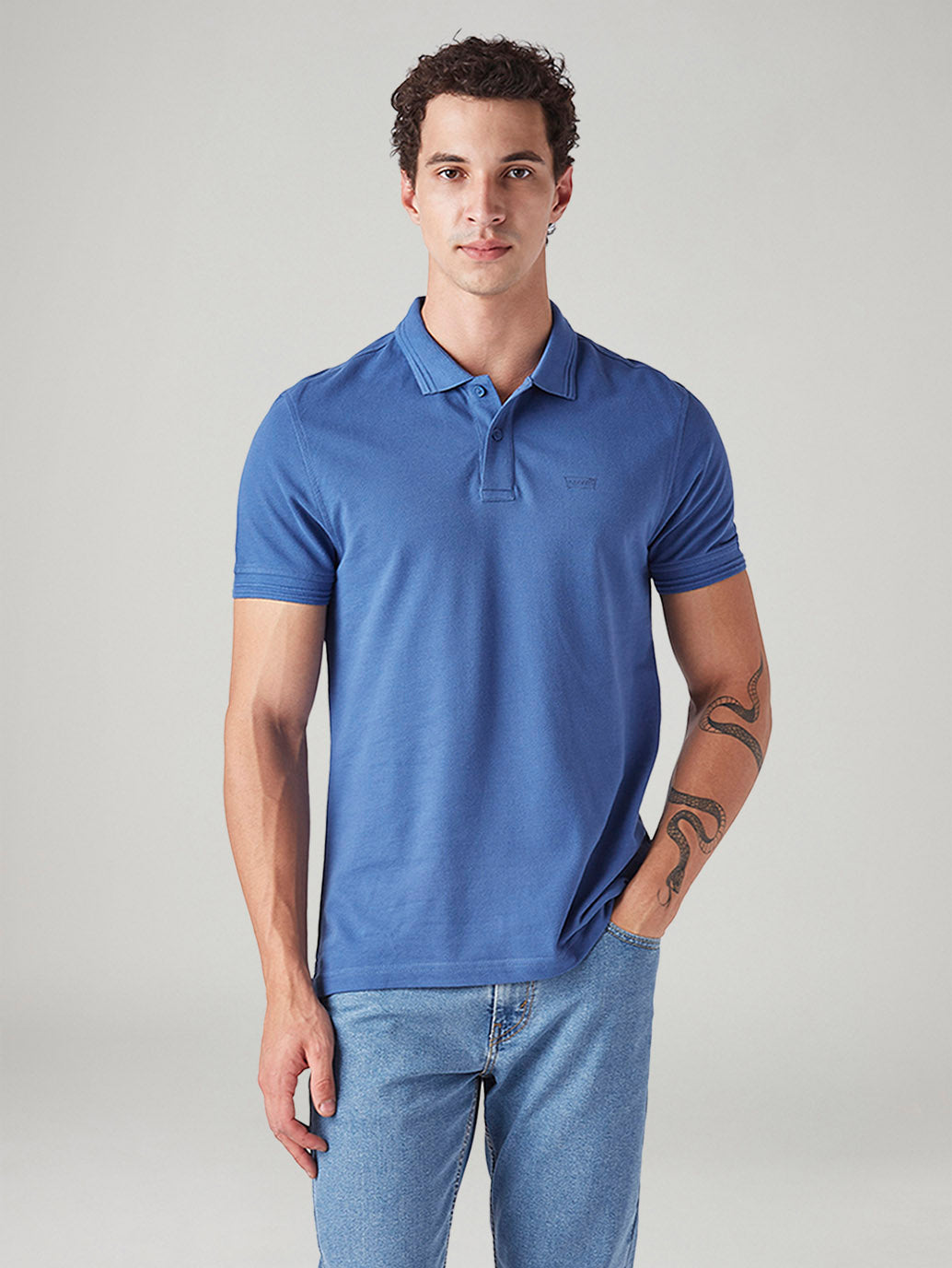 Men's Solid Slim Fit Commuter Polo T-Shirt - Front View
