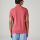 Men's Solid Slim Fit Pique Polo T-Shirt - Back View