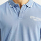 Men's Graphic Print Light Blue Slim Fit Polo T-shirt - Detail View