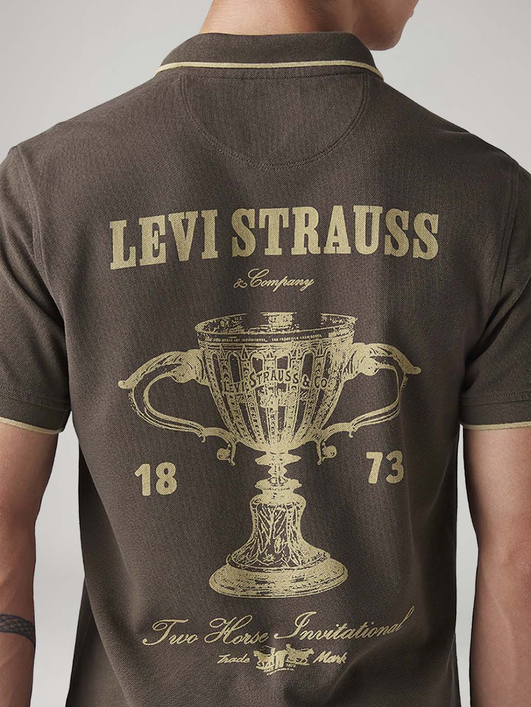 Men's Graphic Print Slim Fit Polo T-Shirt - Detail View