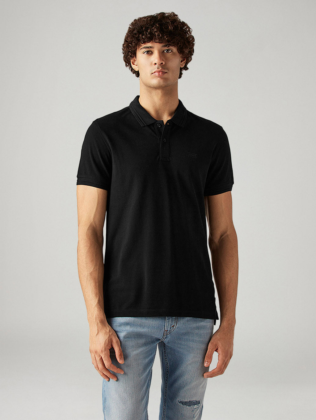 Men's Solid Slim Fit Pique Commuter Polo T-Shirt - Front View