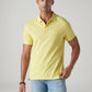 Men's Solid Yellow Pique Polo T-shirt - Styleshot View
