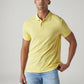 Men's Solid Yellow Pique Polo T-shirt - Front View