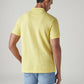 Men's Solid Yellow Pique Polo T-shirt - Back View