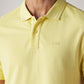 Men's Solid Yellow Pique Polo T-shirt - Detail View