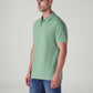 Men's Solid Light Green Pique Polo T shirt - Side View