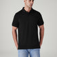 Men's Solid Black Polo T-shirt - 20 View
