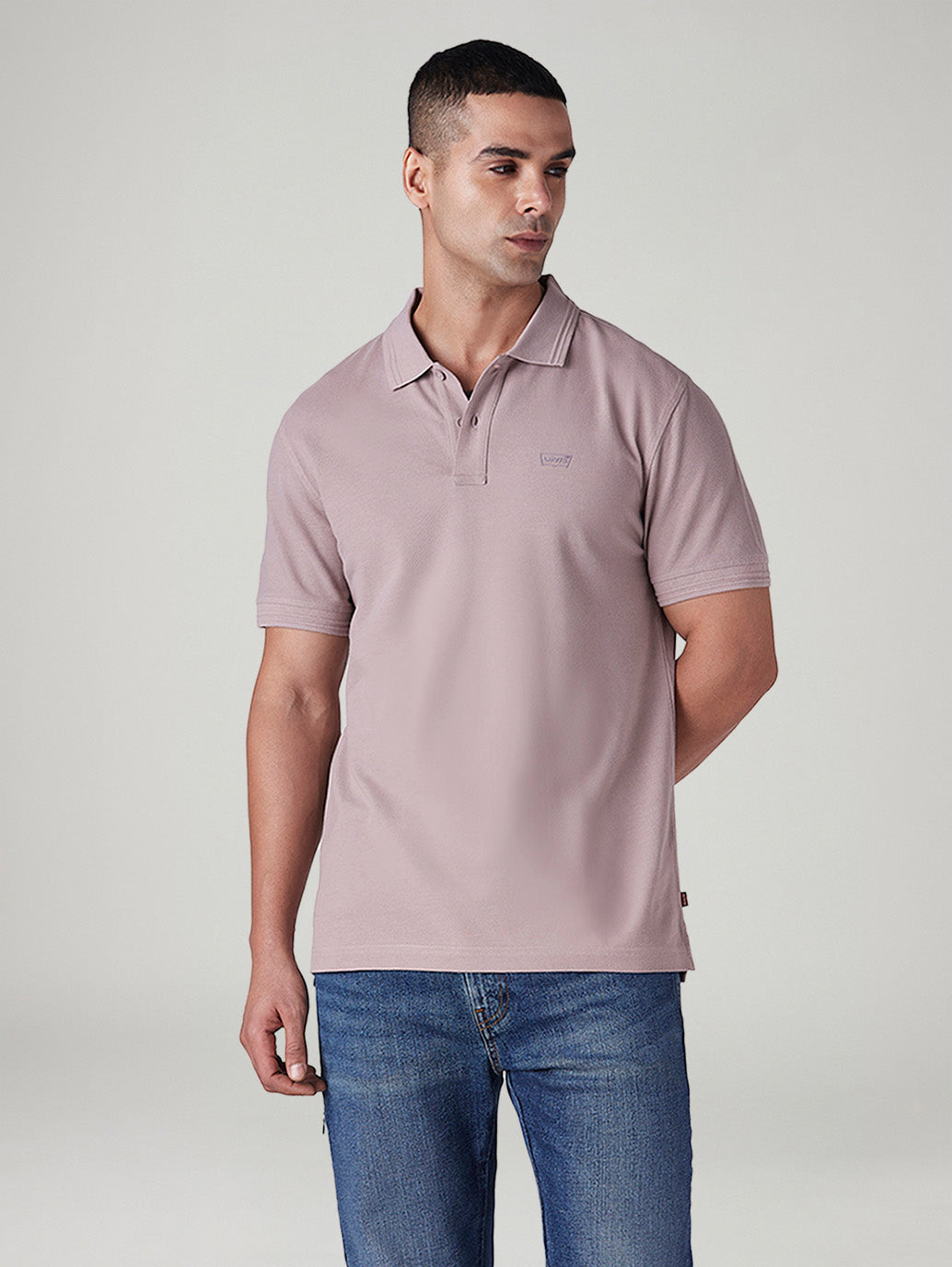 Men's Solid Mauve Polo T-shirt