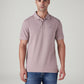 Men's Solid Mauve Polo T-shirt - Front View