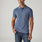 Men's Solid Blue Pique Polo T-shirt - Front View