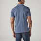 Men's Solid Blue Pique Polo T-shirt - Back View