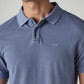 Men's Solid Blue Pique Polo T-shirt - 20 View