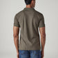 Men's Solid Olive Overdyed Pique Polo T-shirt - Back View