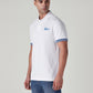 Men's Brand Logo White Pique Polo T-shirt - Side View