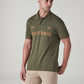 Men's Patchwork Olive Pique Polo T shirt - Styleshot View