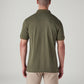 Men's Patchwork Olive Pique Polo T shirt - Back View