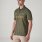 Men's Patchwork Olive Pique Polo T shirt - Side View