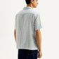 Men's Checkered Slim Fit Camp Linen Shirt - Back View