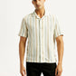Men's Striped Slim Fit Resort Collar Linen Shirt - Front View