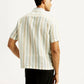 Men's Striped Slim Fit Resort Collar Linen Shirt - Back View