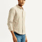 Men's Checkered Peach Slim Fit Shirt - Side View